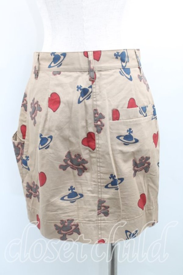画像2: ヴィヴィアンウエストウッド 中古 / ハートスカルオーブスカート 01(7号) ベージュ  H-25-09-14-005-sk-OD-ZH (2)