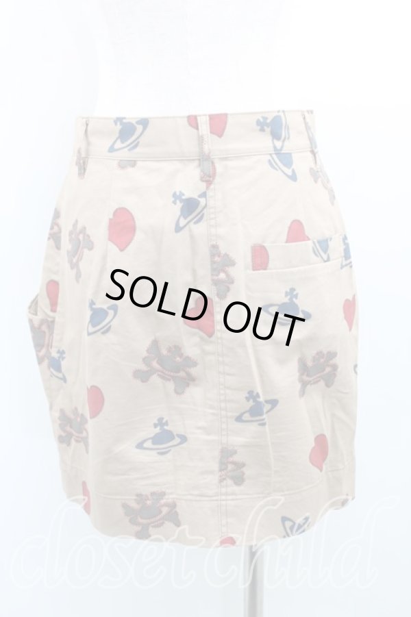 画像2: ヴィヴィアンウエストウッド 中古 / ハートスカルオーブスカート 01（7号） ベージュ  H-25-09-14-005-sk-OD-ZH (2)