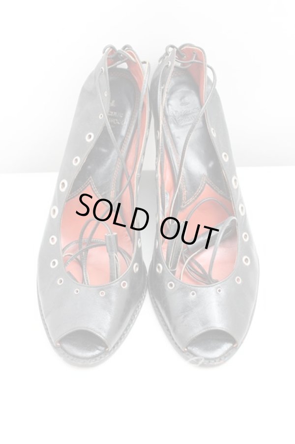 画像2: ヴィヴィアンウエストウッド 中古 / レザーレースアップサンダル 36(23.0cm) 黒  H-25-09-14-054-sh-IN-ZH (2)