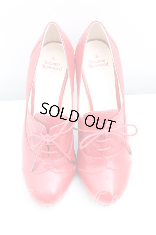 画像2: ヴィヴィアンウエストウッド 中古 / レースアップシューズ 38(24cm) 赤  H-25-09-14-055-sh-OD-ZH (2)
