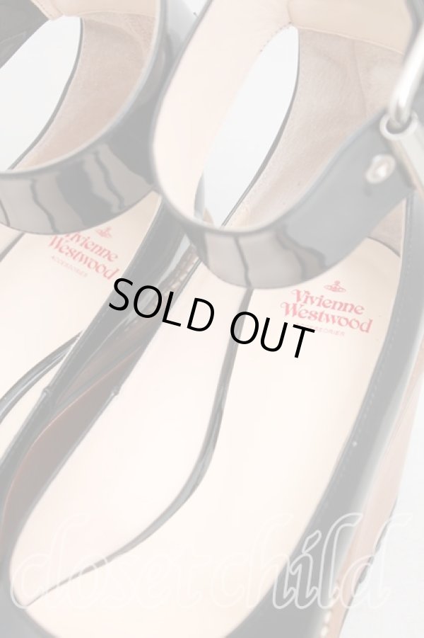 画像6: ヴィヴィアンウエストウッド 中古 / エナメルアンクルストラップシューズ 39(24.5cm) 黒  H-25-09-14-059-sh-IN-ZH (6)