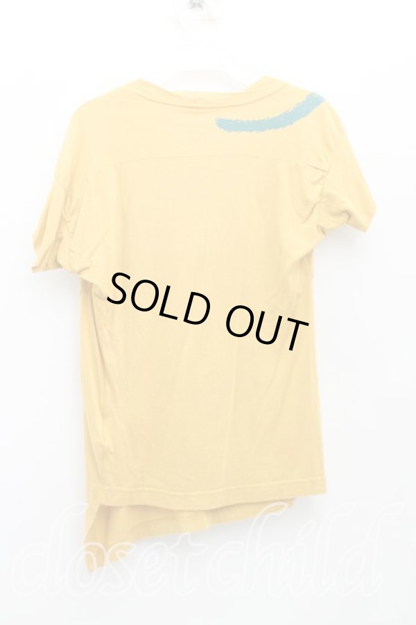 画像2: ヴィヴィアンウエストウッド 中古 / キャットptTシャツ 2（9号） マスタード  H-25-09-14-009-ts-OD-ZH (2)