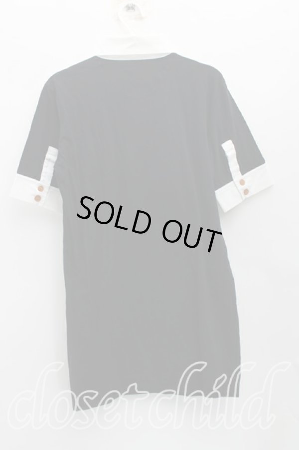 画像2: ヴィヴィアンウエストウッド 中古 / カラーオーブ刺繍ポロカットソー S 黒  H-25-09-14-014-to-IN-ZH (2)