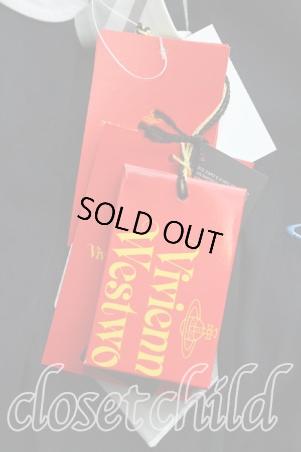 画像4: ヴィヴィアンウエストウッド 中古 / カラーオーブ刺繍ポロカットソー S 黒  H-25-09-14-014-to-IN-ZH (4)