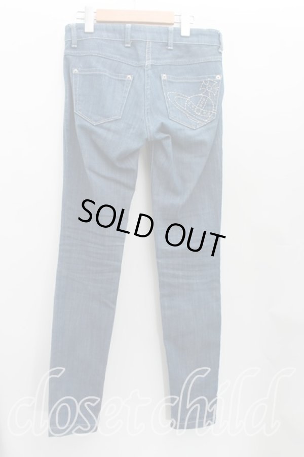 画像2: ヴィヴィアンウエストウッド 中古 / オーブステッチスキニーデニム 2(9号) インディゴ  H-25-09-14-002-pa-OD-ZH (2)