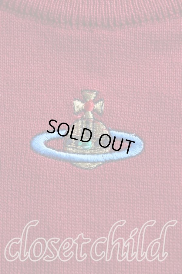 画像5: ヴィヴィアンウエストウッド 中古 / カラーオーブ刺繍半袖ニット M 赤  H-25-09-14-015-to-OD-ZH (5)