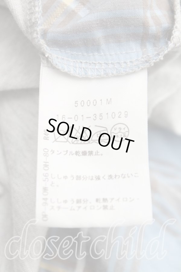 画像4: ヴィヴィアンウエストウッド 中古 / タータンチェック切リ替エ半袖カットソー 2（9号） 青ｘ灰  H-25-09-21-023-to-OD-ZH (4)