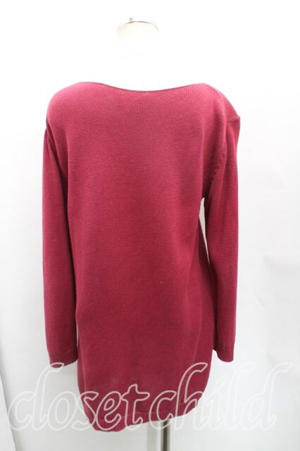 画像2: ヴィヴィアンウエストウッド 中古 / ラメハートニット 2（9号） エンジ  H-25-09-21-028-to-OD-ZH (2)