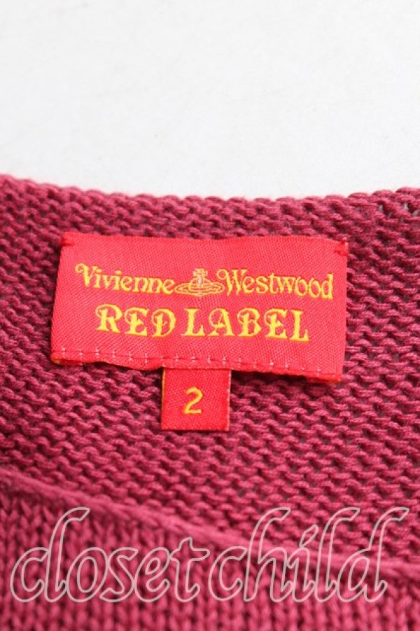 画像3: ヴィヴィアンウエストウッド 中古 / ラメハートニット 2（9号） エンジ  H-25-09-21-028-to-OD-ZH (3)