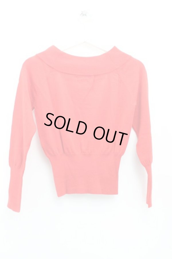 画像2: ヴィヴィアンウエストウッド 中古 / 単色オーブ刺繍ラウンドネックニット 2(9号) 赤  H-25-09-21-029-to-IN-ZH (2)