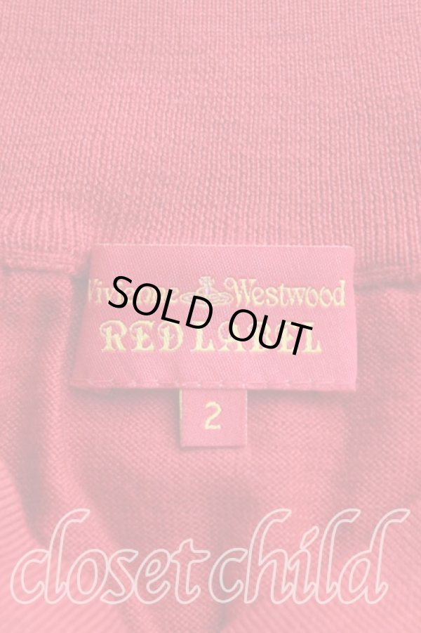 画像3: ヴィヴィアンウエストウッド 中古 / 単色オーブ刺繍ラウンドネックニット 2(9号) 赤  H-25-09-21-029-to-IN-ZH (3)