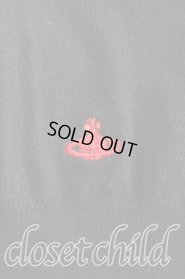 画像5: ヴィヴィアンウエストウッド 中古 / 単色オーブ刺繍カーディガン  黒  H-25-09-21-031-to-IN-ZH (5)