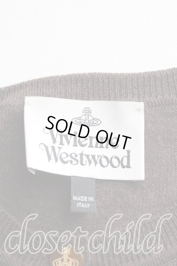 画像3: ヴィヴィアンウエストウッド 中古 / カラーオーブ刺繍カーディガン S 茶  H-25-09-21-034-to-IN-ZH (3)