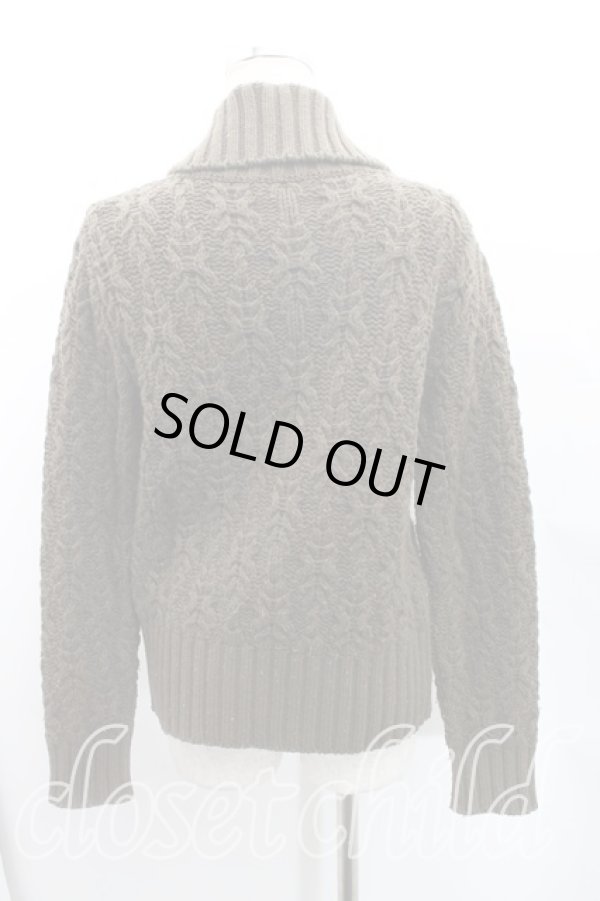 画像2: ヴィヴィアンウエストウッド 中古 / ケーブルニットジャケット 2（9号） カーキ  H-25-09-21-001-jc-OD-ZH (2)