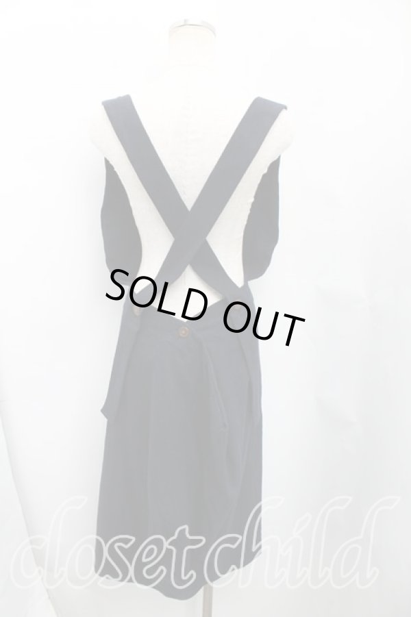 画像2: ヴィヴィアンウエストウッド 中古 / エプロンワンピース 2(9号) 紺  H-25-09-21-004-op-IN-ZH (2)