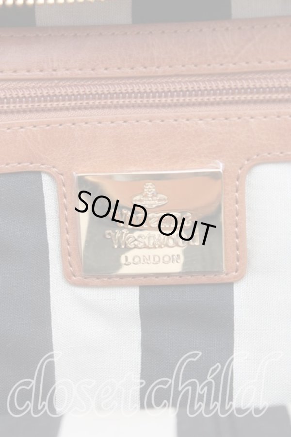 画像4: ヴィヴィアンウエストウッド 中古 / オーブ刺繍ストローヤスミンバッグ  茶  H-25-09-21-048-ba-IN-ZH (4)