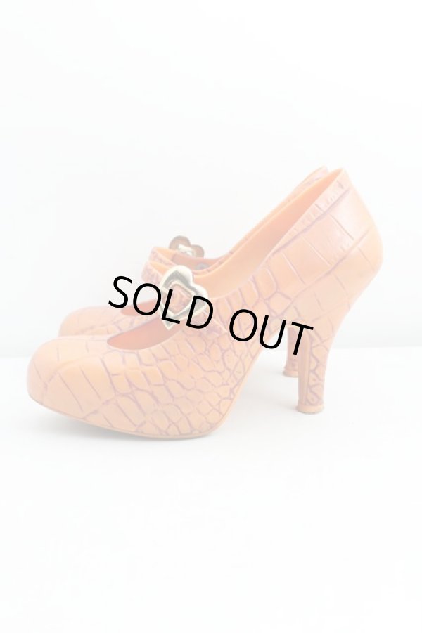 画像3: ヴィヴィアンウエストウッド×Melissa 中古 / ハートバックルウロコシューズ EU37（23.5cm） 茶  H-25-09-21-060-sh-OD-ZH (3)