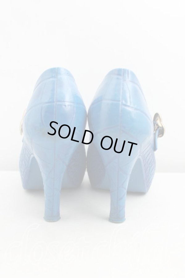 画像4: ヴィヴィアンウエストウッド×Melissa 中古 / ハートバックルクロコシューズ EU38（24cm） 青  H-25-09-21-061-sh-OD-ZH (4)