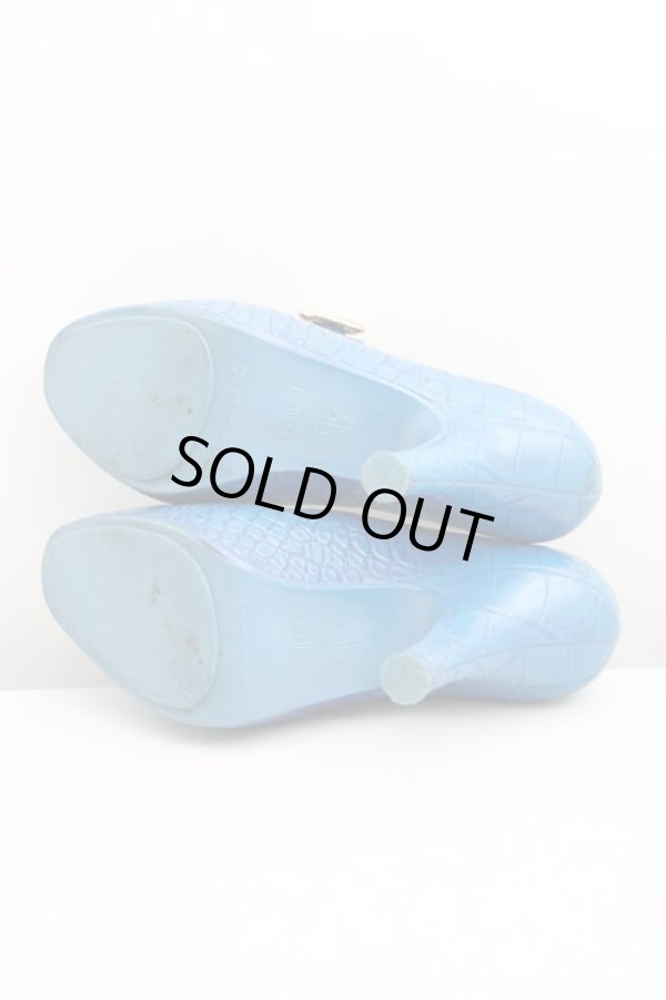 画像5: ヴィヴィアンウエストウッド×Melissa 中古 / ハートバックルクロコシューズ EU38（24cm） 青  H-25-09-21-061-sh-OD-ZH (5)