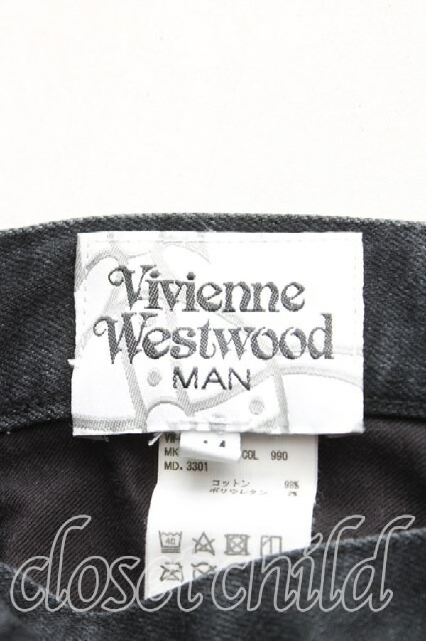 画像3: ヴィヴィアンウエストウッド MAN 中古 / オーブptデニムスキニーパンツ 44(メンズS) 黒  H-25-09-21-008-pa-IN-ZH (3)