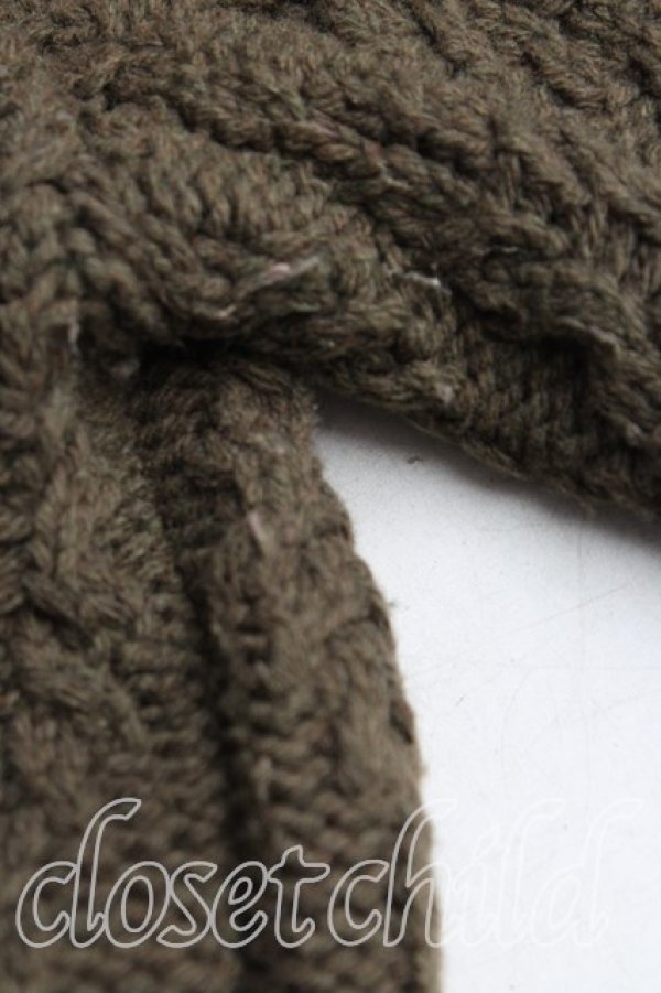 画像6: ヴィヴィアンウエストウッド 中古 / ケーブルニットジャケット 2（9号） カーキ  H-25-09-21-001-jc-OD-ZH (6)