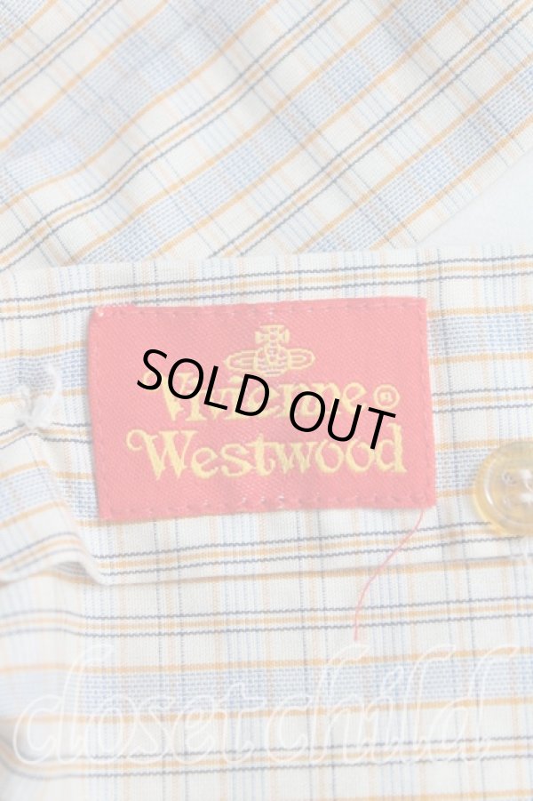 画像3: ヴィヴィアンウエストウッド 中古 / カラーオーブ刺繍チェック高襟シャツ II(9号) 黄色  H-25-09-21-013-bl-IN-ZH (3)