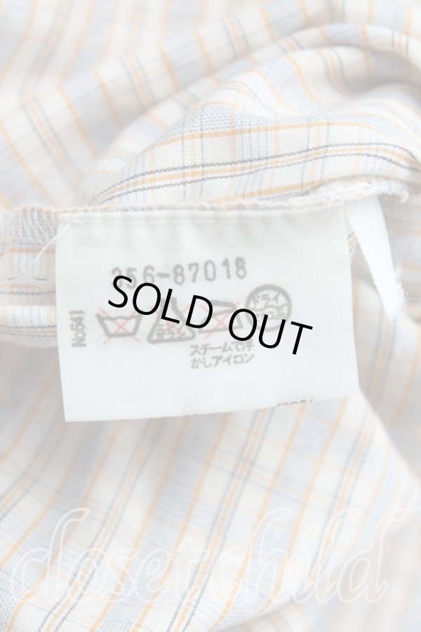 画像4: ヴィヴィアンウエストウッド 中古 / カラーオーブ刺繍チェック高襟シャツ II(9号) 黄色  H-25-09-21-013-bl-IN-ZH (4)