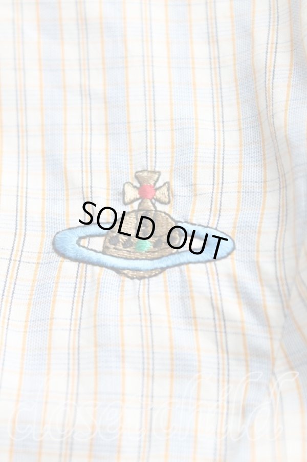 画像6: ヴィヴィアンウエストウッド 中古 / カラーオーブ刺繍チェック高襟シャツ II(9号) 黄色  H-25-09-21-013-bl-IN-ZH (6)