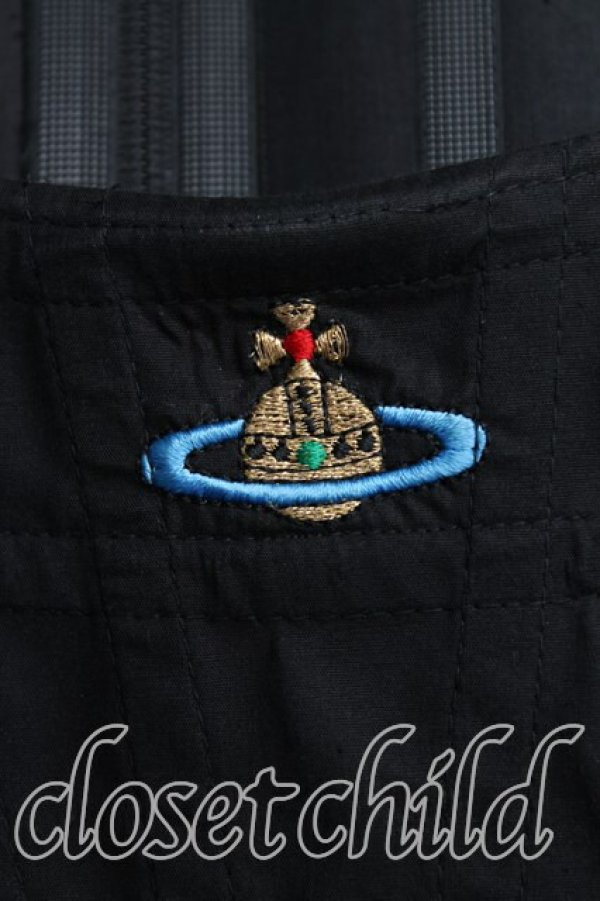 画像8: ヴィヴィアンウエストウッド 中古 / カラーオーブ刺繍コルセット 42（11号） 黒  H-25-09-28-029-to-OD-ZH (8)