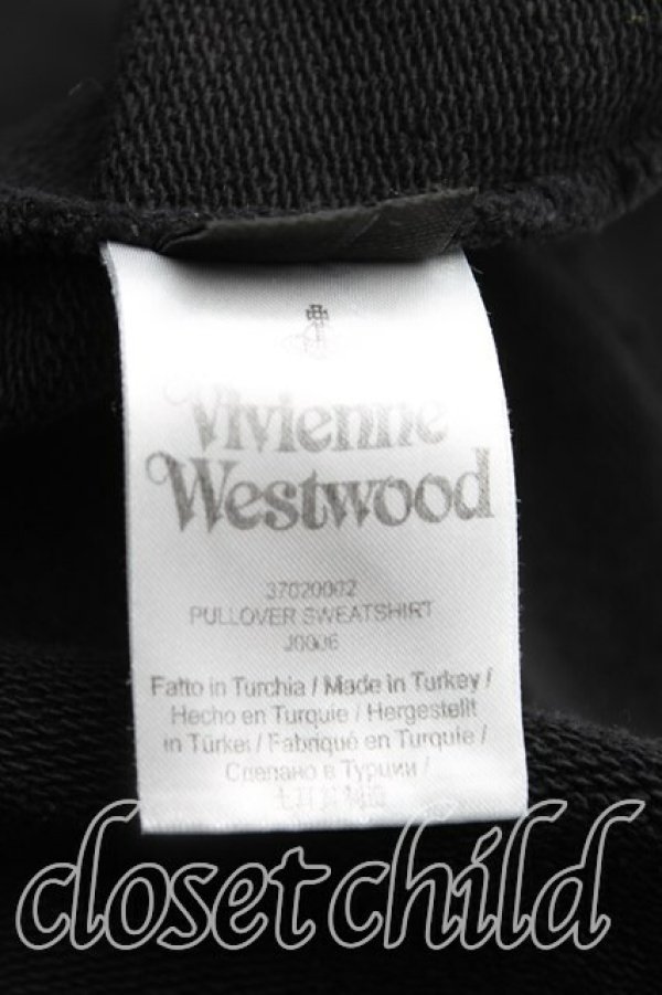 画像4: ヴィヴィアンウエストウッド 中古 / カラーオーブ刺繍プルオーバースウェット XL 黒  H-25-09-28-031-to-OD-ZH (4)
