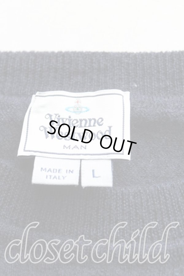 画像3: ヴィヴィアンウエストウッド MAN 中古 / カラーオーブ刺繍ニット L 紺  H-25-09-28-033-to-OD-ZH (3)
