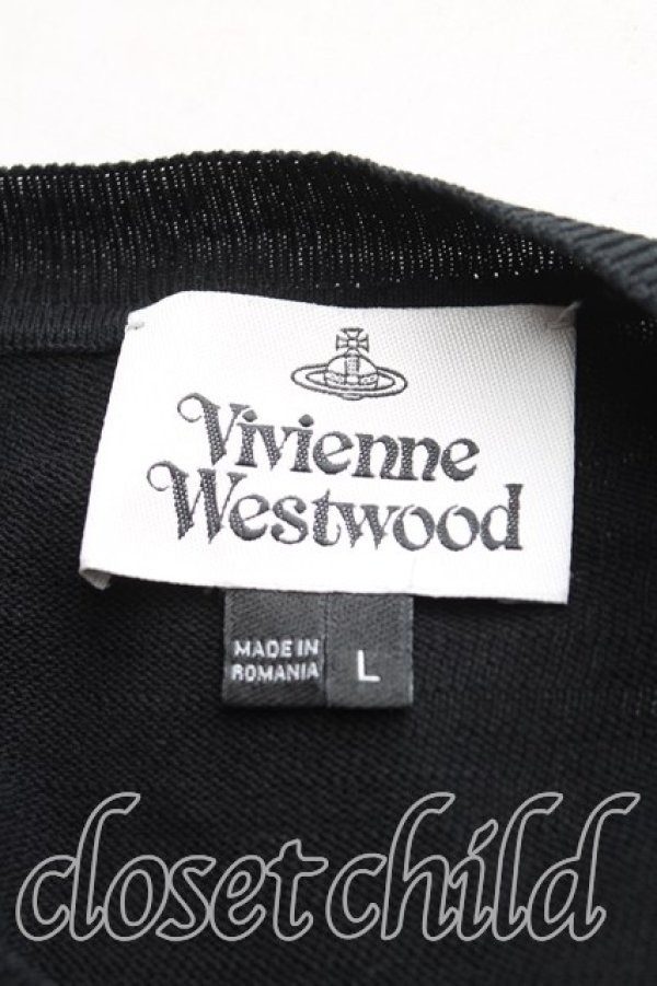 画像3: ヴィヴィアンウエストウッド 中古 / カラーオーブ刺繍サマーニット L 黒  H-25-09-28-035-to-OD-ZH (3)