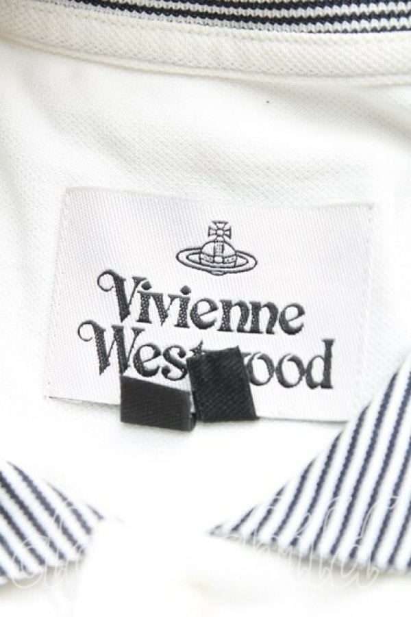 画像3: ヴィヴィアンウエストウッド 中古 / カラーオーブ刺繍ポロシャツ XL 白  H-25-09-28-037-to-OD-ZH (3)