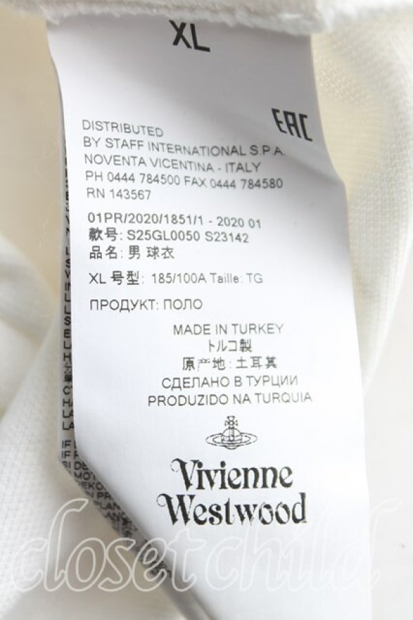 画像4: ヴィヴィアンウエストウッド 中古 / カラーオーブ刺繍ポロシャツ XL 白  H-25-09-28-037-to-OD-ZH (4)