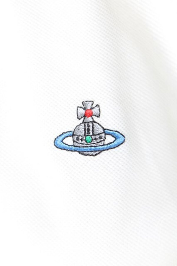 画像5: ヴィヴィアンウエストウッド 中古 / カラーオーブ刺繍ポロシャツ XL 白  H-25-09-28-037-to-OD-ZH (5)