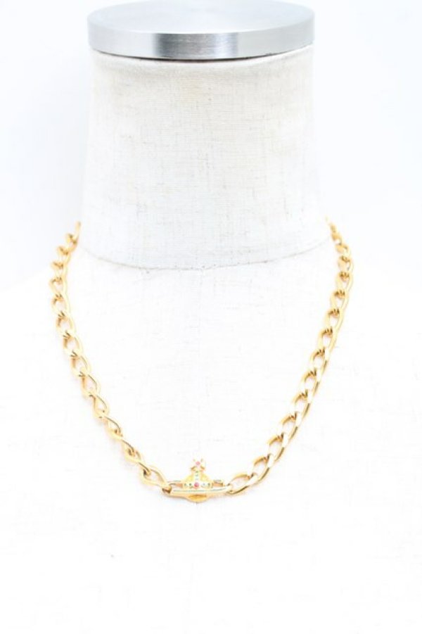 画像5: ヴィヴィアンウエストウッド 中古 / エナメルオーブチョーカー  ゴールドｘマルチ  H-25-09-28-047-ac-OD-ZH (5)