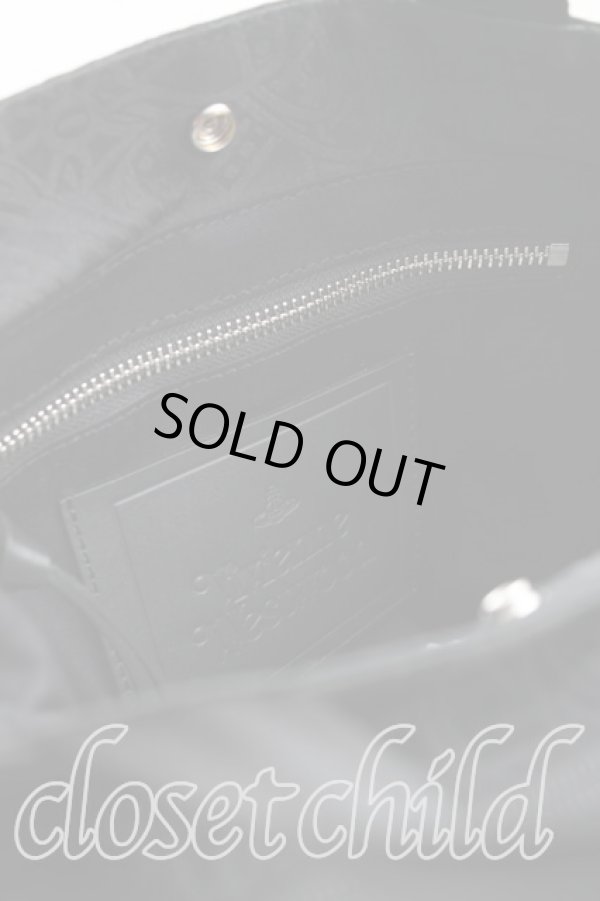 画像4: ヴィヴィアンウエストウッド 中古 / TANGLED ORB JACQUARD HENRYスモールトートバッグ  黒  H-25-09-28-054-ba-OD-ZH (4)