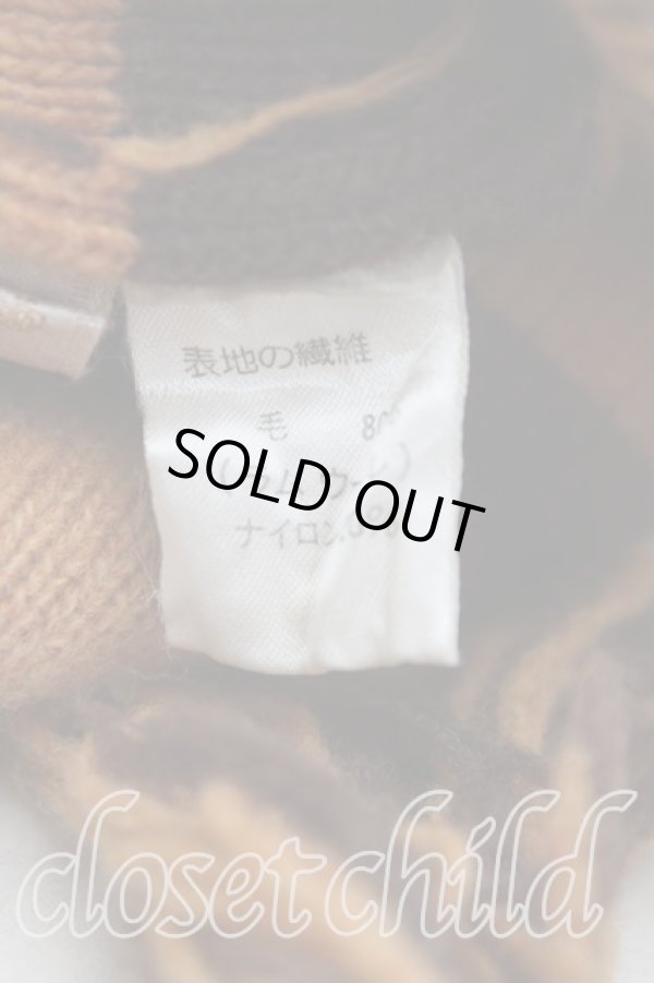 画像5: ヴィヴィアンウエストウッド 中古 / フリンジボーダーニット帽  茶  H-25-09-28-065-ha-IN-ZH (5)