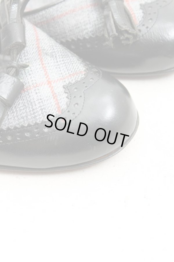 画像6: ヴィヴィアンウエストウッド 中古 / タータンチェックタッセルパンプス 38（24cm） 黒ｘ灰  H-25-09-28-072-sh-OD-ZH (6)