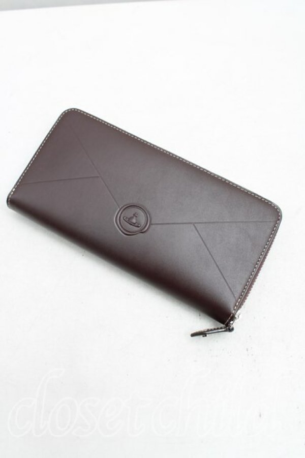 画像2: ヴィヴィアンウエストウッド 中古 / エンベロープラウンドファスナー長財布  茶  H-25-09-28-074-wa-OD-ZH (2)