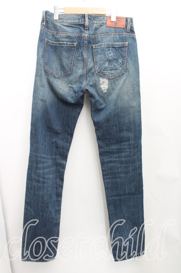 画像2: ANGLOMANIA 中古 / ダメージデニム W30 インディゴ  H-25-09-28-008-pa-OD-ZH (2)