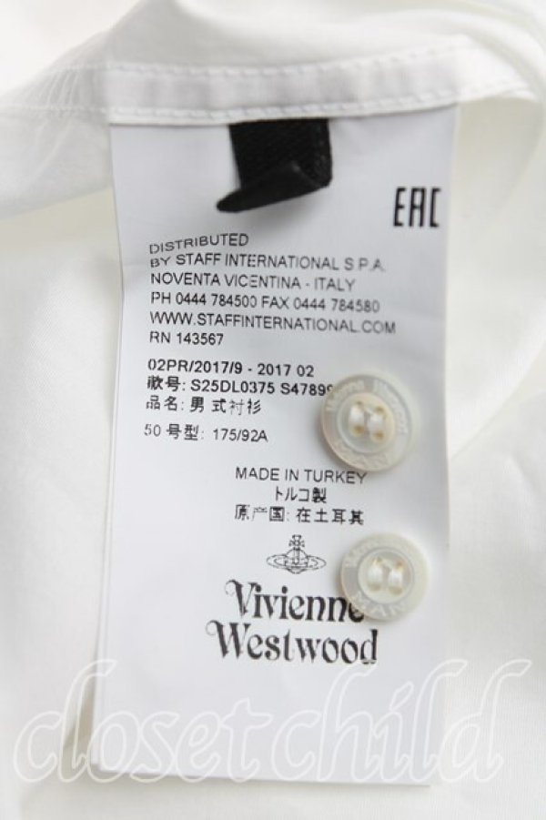 画像4: ヴィヴィアンウエストウッド 中古 / カラーオーブ刺繍長袖シャツ 50（メンズXL） 白  H-25-09-28-010-bl-OD-ZH (4)