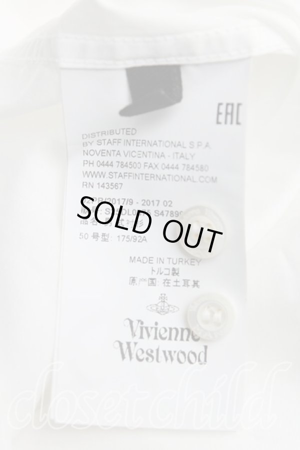 画像4: ヴィヴィアンウエストウッド 中古 / カラーオーブ刺繍長袖シャツ 50（メンズXL） 白  H-25-09-28-010-bl-OD-ZH (4)