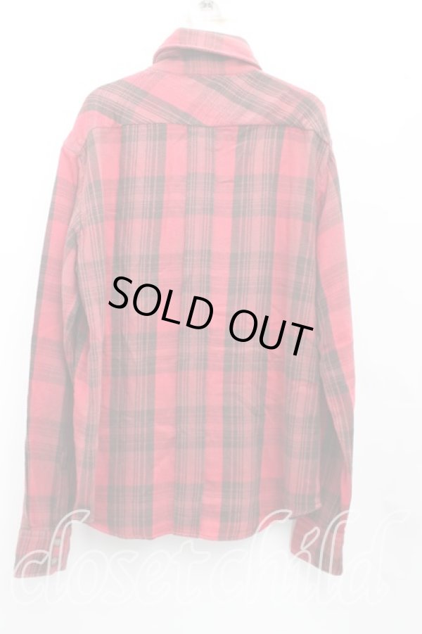 画像2: ヴィヴィアンウエストウッド 中古 / カラーオーブ刺繍ネルシャツ M 赤  H-25-09-28-013-bl-OD-ZH (2)