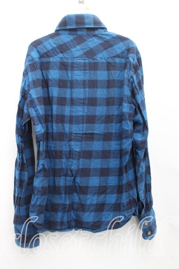 画像2: ANGLOMANIA 中古 / カラーオーブ刺繍ギンガムチェックシャツ S 青  H-25-09-28-014-bl-OD-ZH (2)