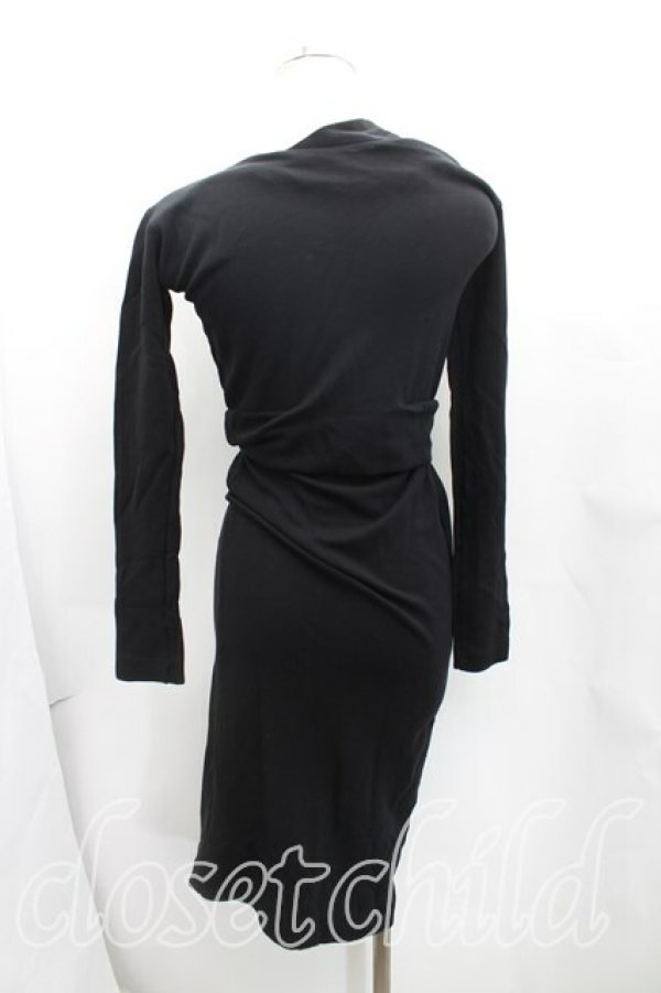 画像2: ヴィヴィアンウエストウッド 中古 / ウエストリボンカットソーワンピース XS 黒  H-25-09-28-002-op-OD-ZH (2)