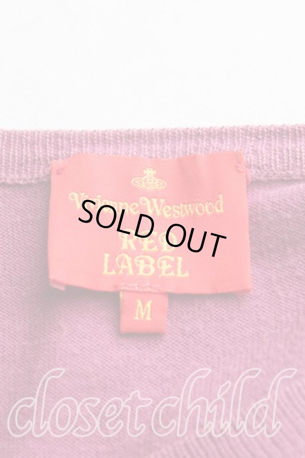 画像3: ヴィヴィアンウエストウッド 中古 / カラーオーブ刺繍Vネックコットンセーター M 紫  H-25-10-05-042-to-OD-ZH (3)