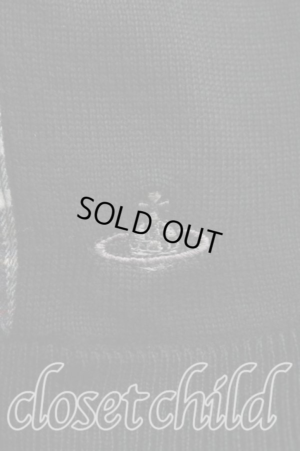 画像6: ヴィヴィアンウエストウッド 中古 / タータンチェック切替カーディガン 2（9号） 黒  H-25-10-05-044-to-OD-ZH (6)