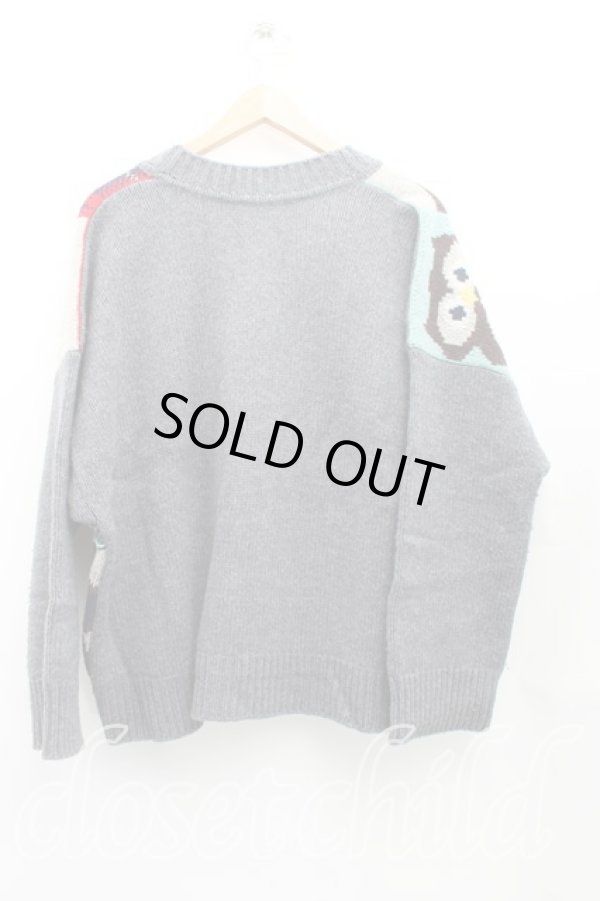 画像2: ヴィヴィアンウエストウッド 中古 / パッチワークチャンキーニット 00（ワンサイズ） 灰  H-25-10-05-053-to-OD-ZH (2)