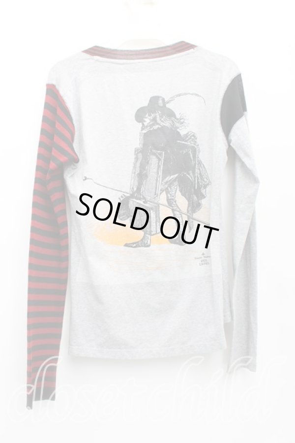 画像2: ヴィヴィアンウエストウッド 中古 / ボーダー切替カーディガン 1(7号) 灰  H-25-10-05-054-to-IN-ZH (2)